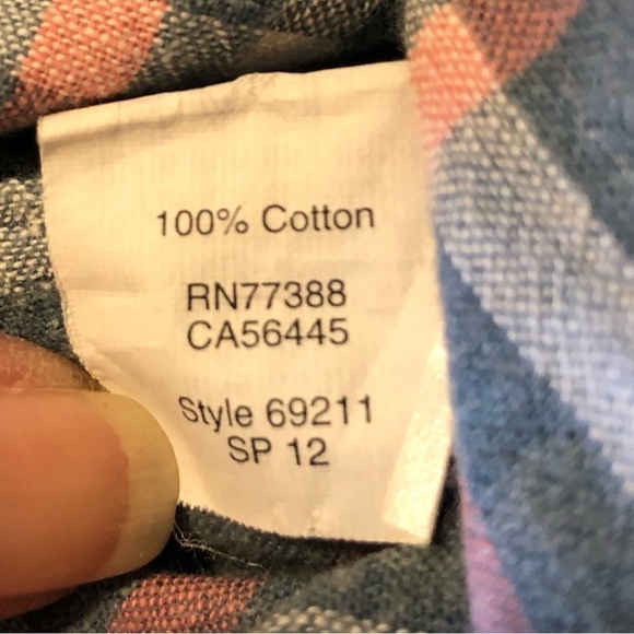 J Crew Factory Mens Plaid Button Down Shirt Blue Pink White Size XS - Picture 9 of 9